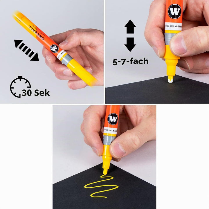 Molotow One4All 127HS Acryl Marker Main-Kit 2 (2,0 mm Strichstärke, hochdeckend und permanent, UV-be