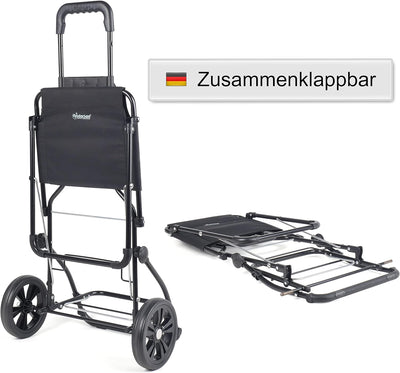 Andersen Shopper Komfort Stahl klappbar mit Rad Ø 20 cm und 46 Liter Tasche Imea blau, Imea Blau