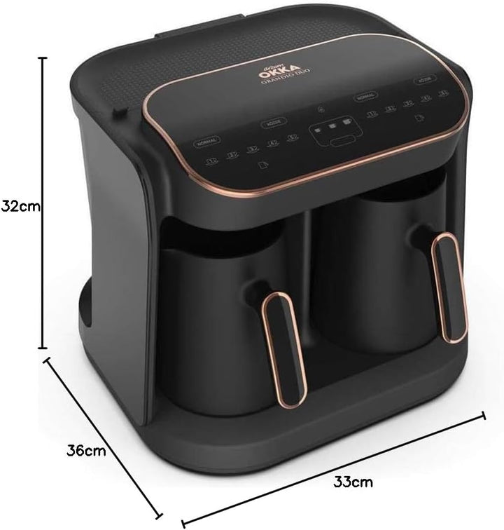 Arzum Okka Grandio Türkischer Kaffeeautomat, Mokka Machine, 10 Tassen, Touchscreen, Automatische Was