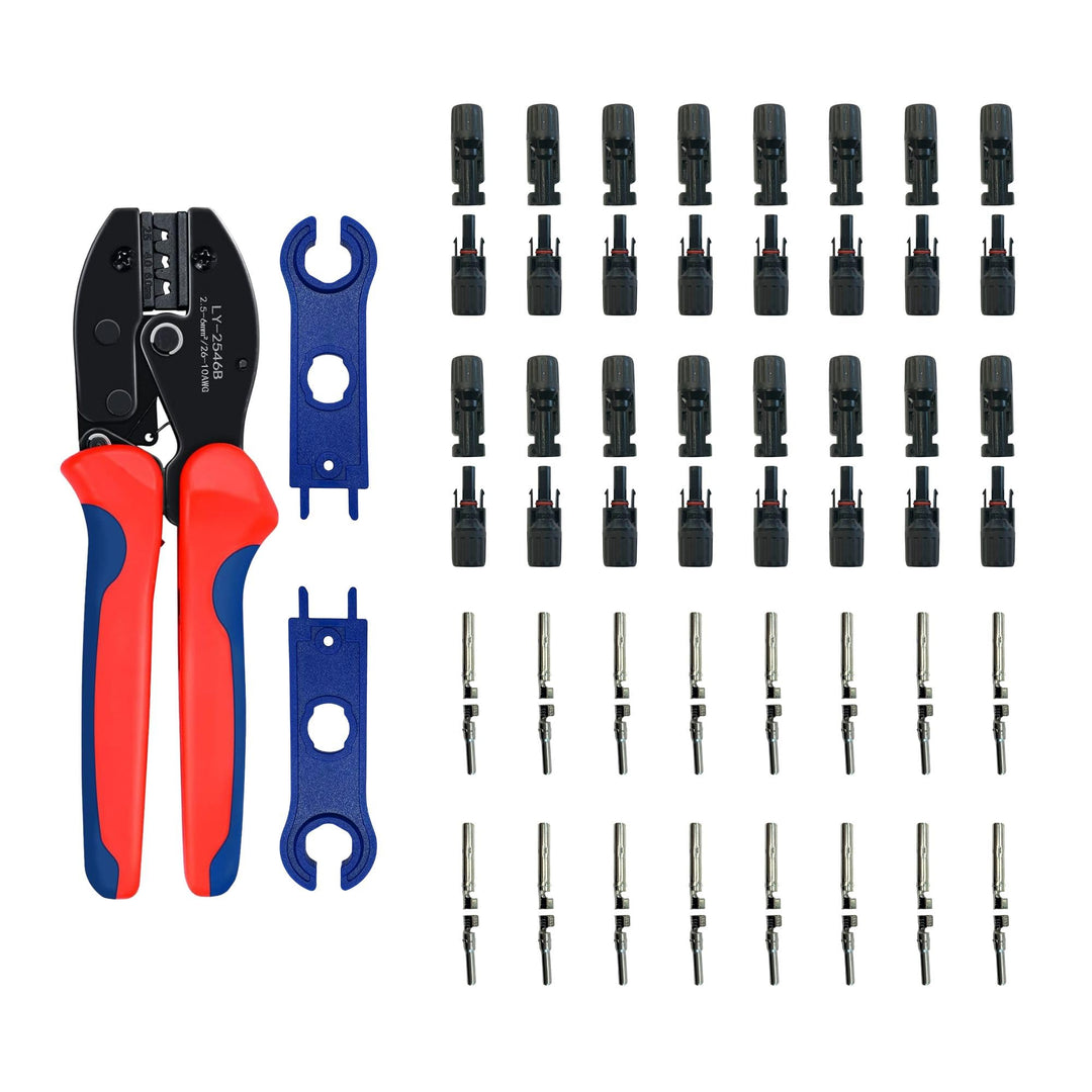 SOLARTRONICS Crimpzangenset für 2,5 4 6mm² Solarkabel,16 Paar Männlich/Weiblich Solarstecker, Solar-
