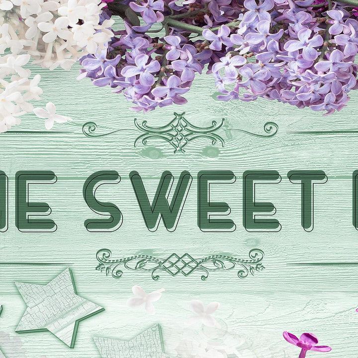 Runa Art Wandbilder Home Sweet Home 5 Teilig Bild auf Vlies Leinwand Deko Wohnzimmer Mit Spruch Grün