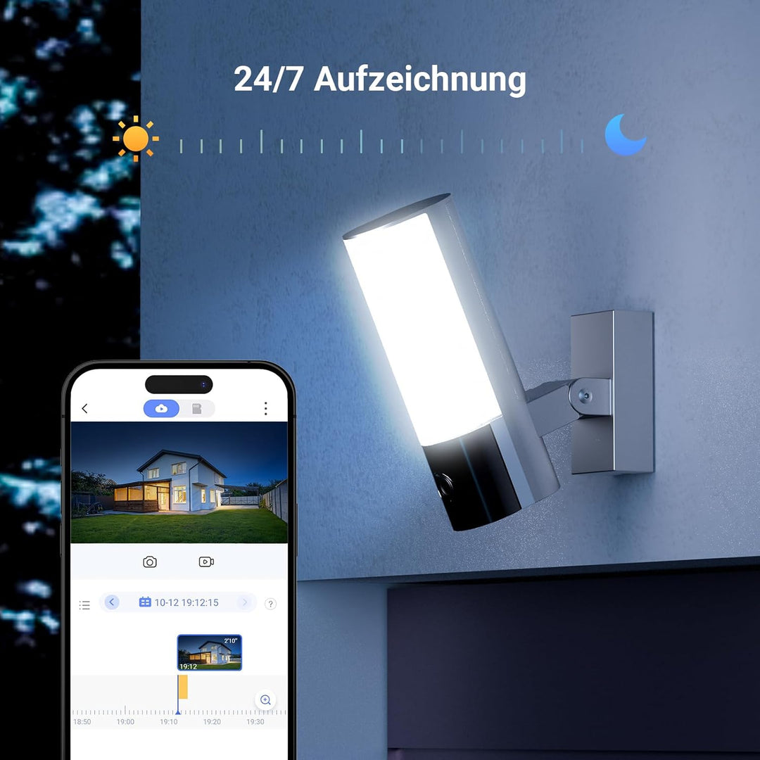 EZVIZ 2K WLAN Aussenkamera mit Zwei-Wege-Audio und Aktive Verteidigung, Flutlicht Kamera mit KI Pers