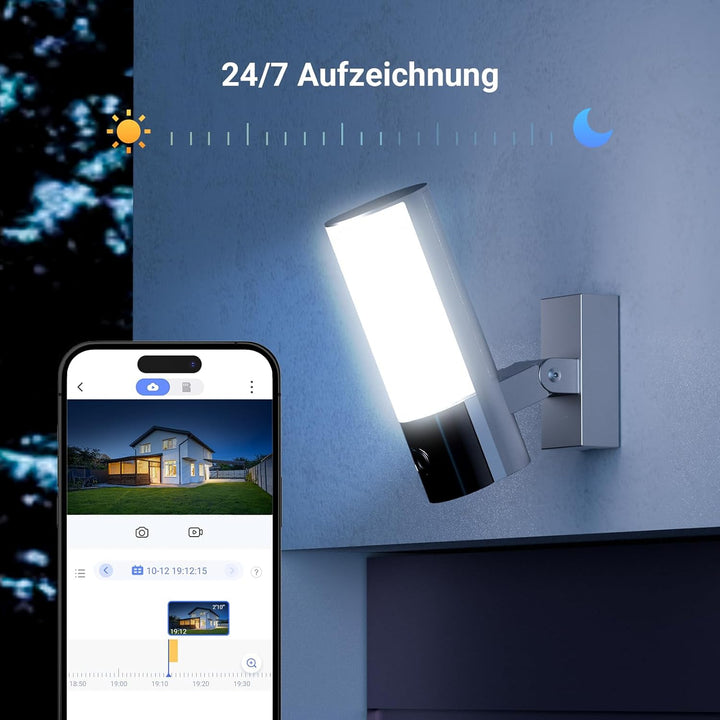 EZVIZ 2K WLAN Aussenkamera mit Zwei-Wege-Audio und Aktive Verteidigung, Flutlicht Kamera mit KI Pers