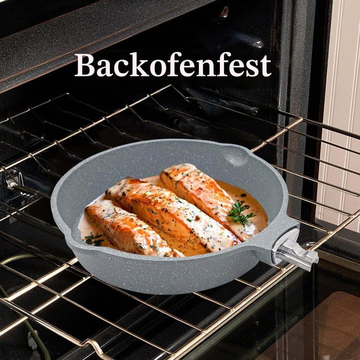 AIKENBBKK keramik pfanne 20 cm, Antihaft Keramikbeschichtung Bratpfanne 20 cm mit Abnehmbarer Griff,