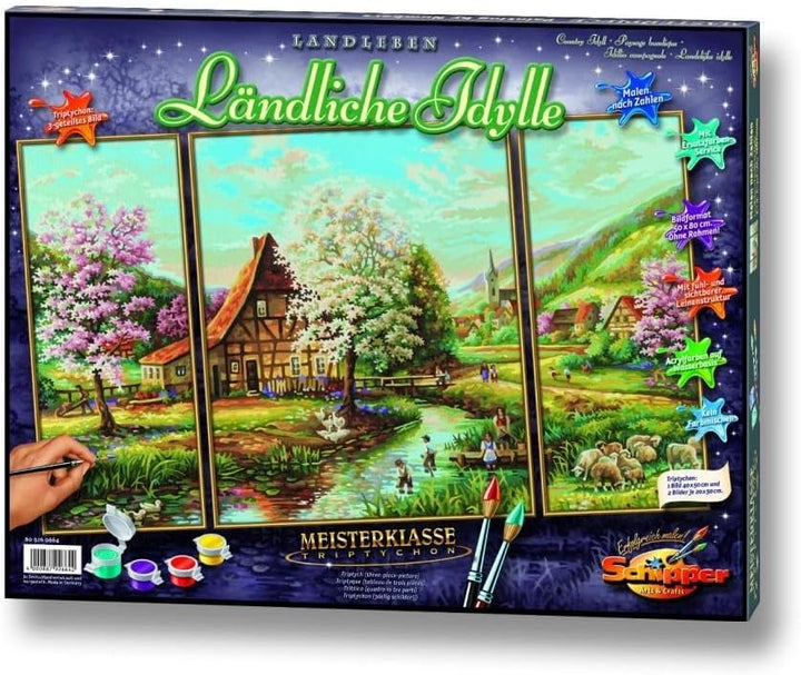 Schipper 609260664 Malen nach Zahlen - Ländliche Idylle - Bilder malen für Erwachsene, inklusive Pin