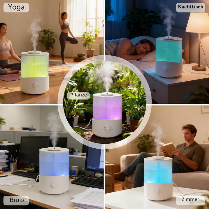 Romon Luftbefeuchter, Aroma Diffuser Humidifier für Schlafzimmer Kinderzimmer und Pflanzen mit 360°