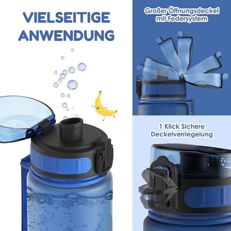 Luyiilo Kinder Trinkflasche Auslaufsicher, Sport Trinkflasche Schule für Wandern & Fitnessstudio, Ko