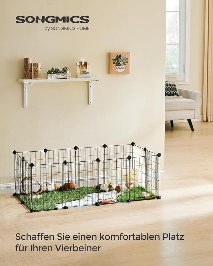 SONGMICS Freilauf, DIY-Kleintiergehege, Kleintierkäfig, Welpenauslauf, Kaninchen, Meerschweinchen, M