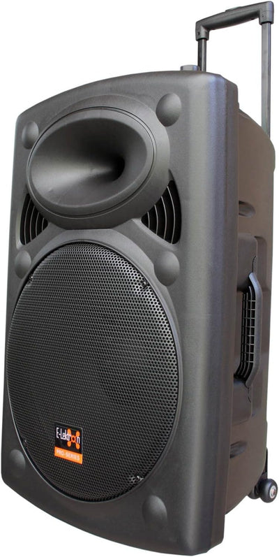 Mobile PA Sound Anlage Akku-MP3-USB-SD inkl. Funkmikrofone 900W Soundsystem E-Lektron EL38-M