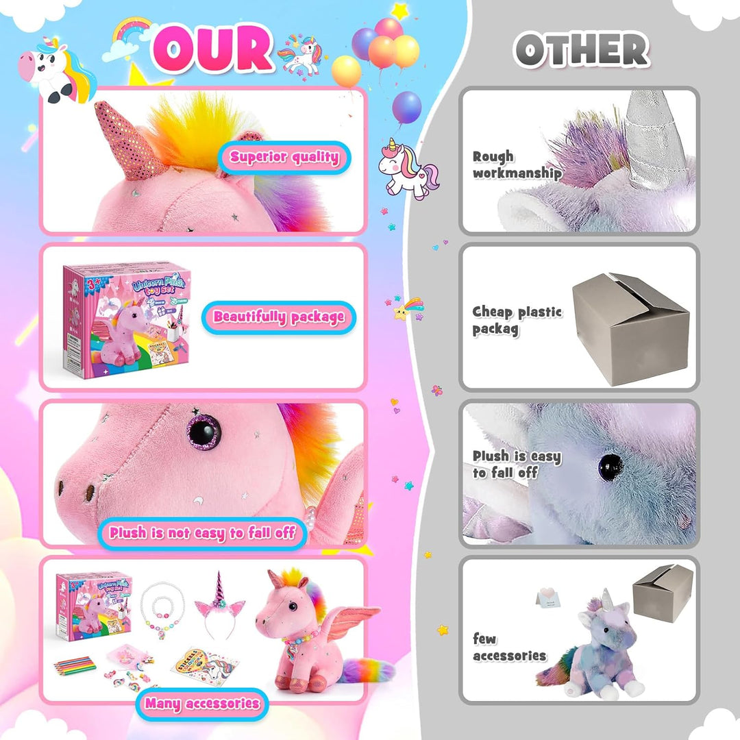 Einhorn Geschenke für Mädchen, Einhorn Spielzeug ab 4 5 6 7 8 Jahre Mädchen Kuscheltier Geschenke (R