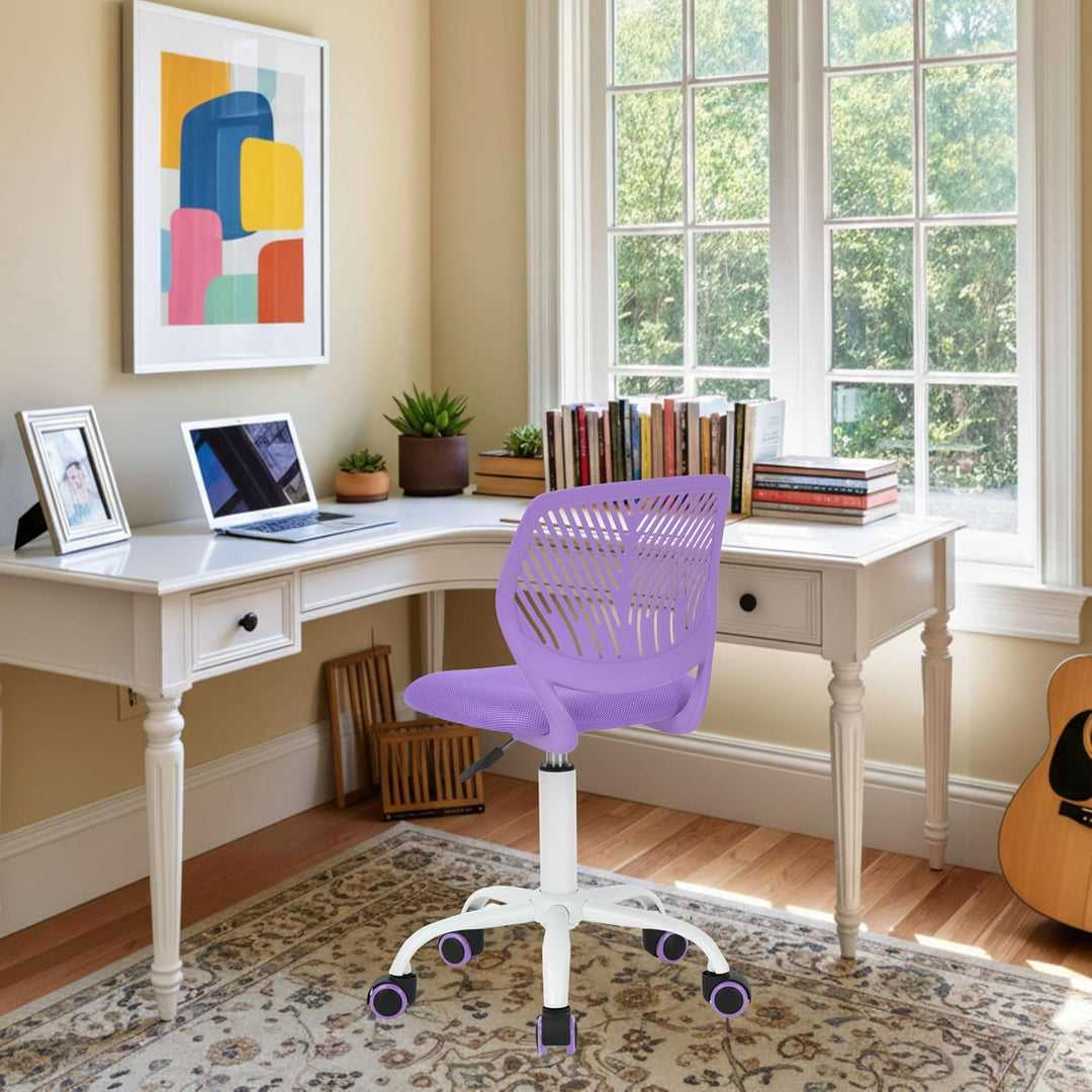 FurnitureR Home Office Stuhl, ergonomischer höhenverstellbarer Drehstuhl mit Rollen, moderner Comput
