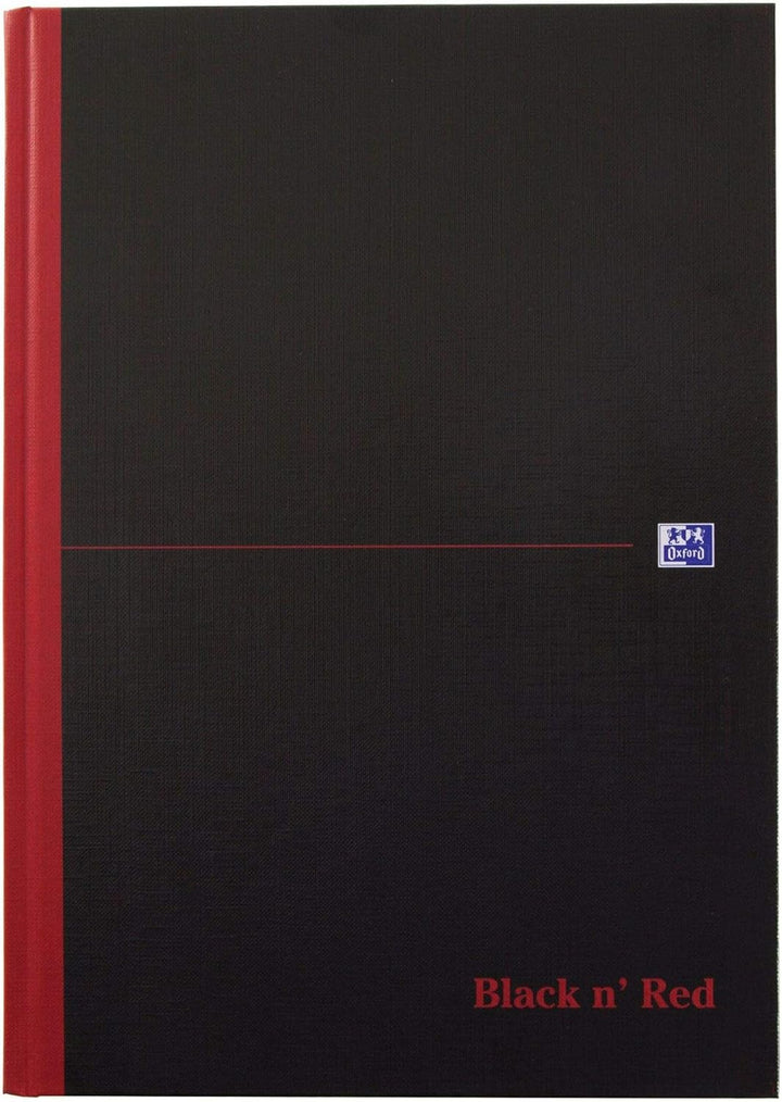 Oxford 400047607 gebundenes Buch Black n Red 5er Pack A4 kariert mit Hardcover und Lesezeichenband 9