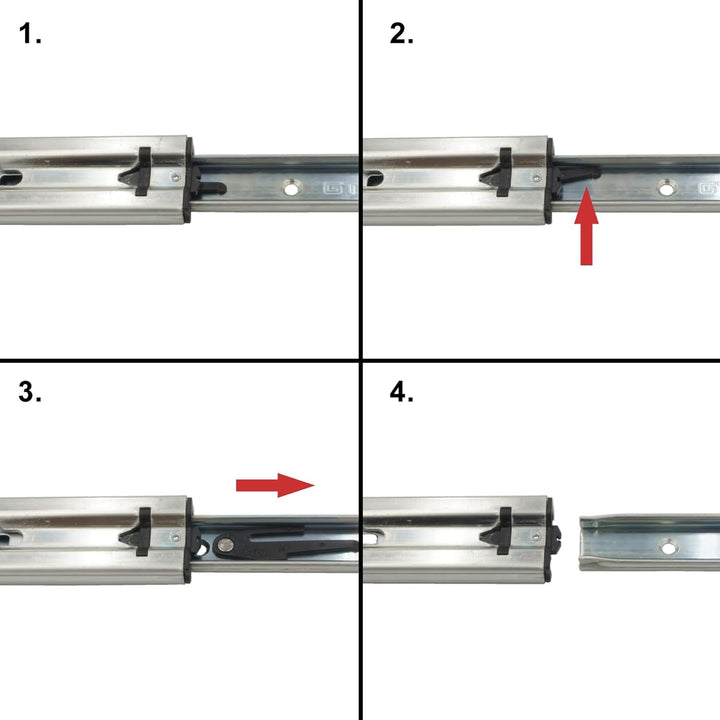 BRESKO 1 Paar (2 Stück) Schwerlastauszug 30 – 100 cm 100 kg Traglast Schwerlastschiene Schubladensch