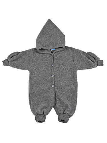Reiff Strick Fleeceoverall Wagenanzug Schurwolle Bio Öko kbT *NEU*, Gr. 98/104, grau