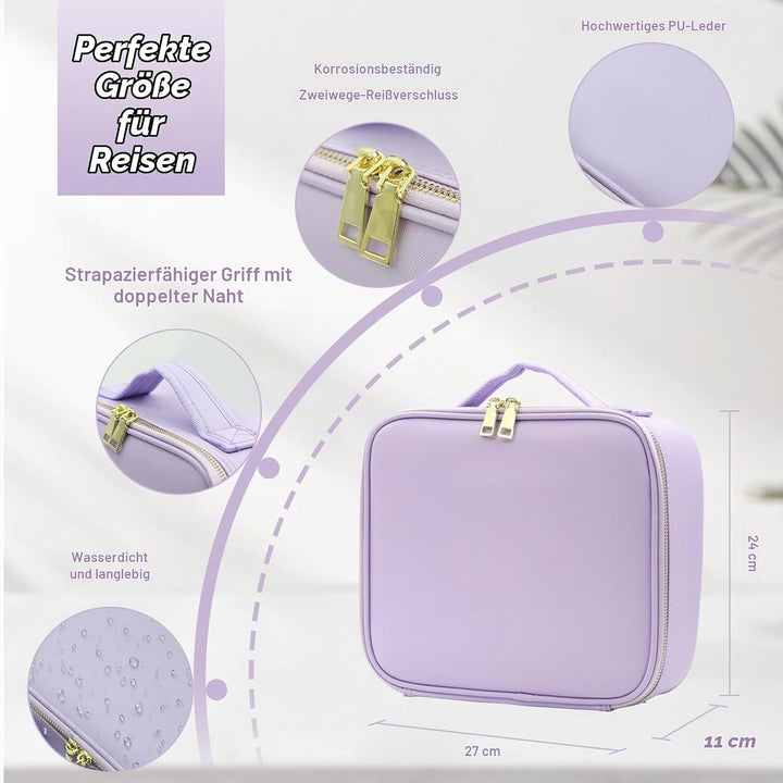 Reise-Makeup-Tasche Kosmetiktasche Make up Organizer Tasche mit grossen beleuchteten Spiegel 3 Farbe