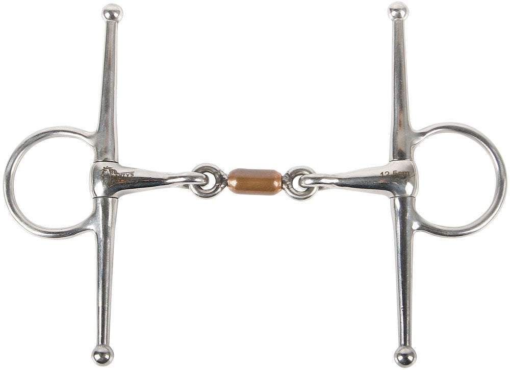 Harry's Horse 41201028-13.5 Knebeltrense, doppelt gebrochen, Kupferrolle - 13.5, L