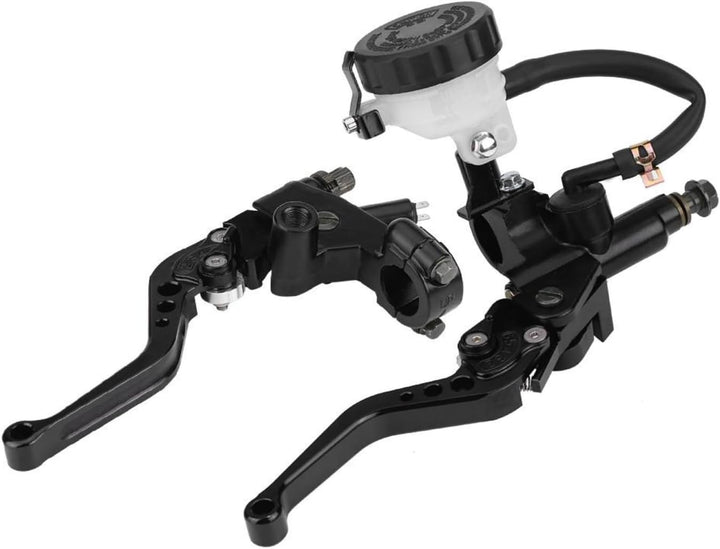 Broco Universelles 7/8" (22 mm) Motorrad-Bremsen-Kupplungs-Geberzylinder Reservoir Hebel Set Schwarz