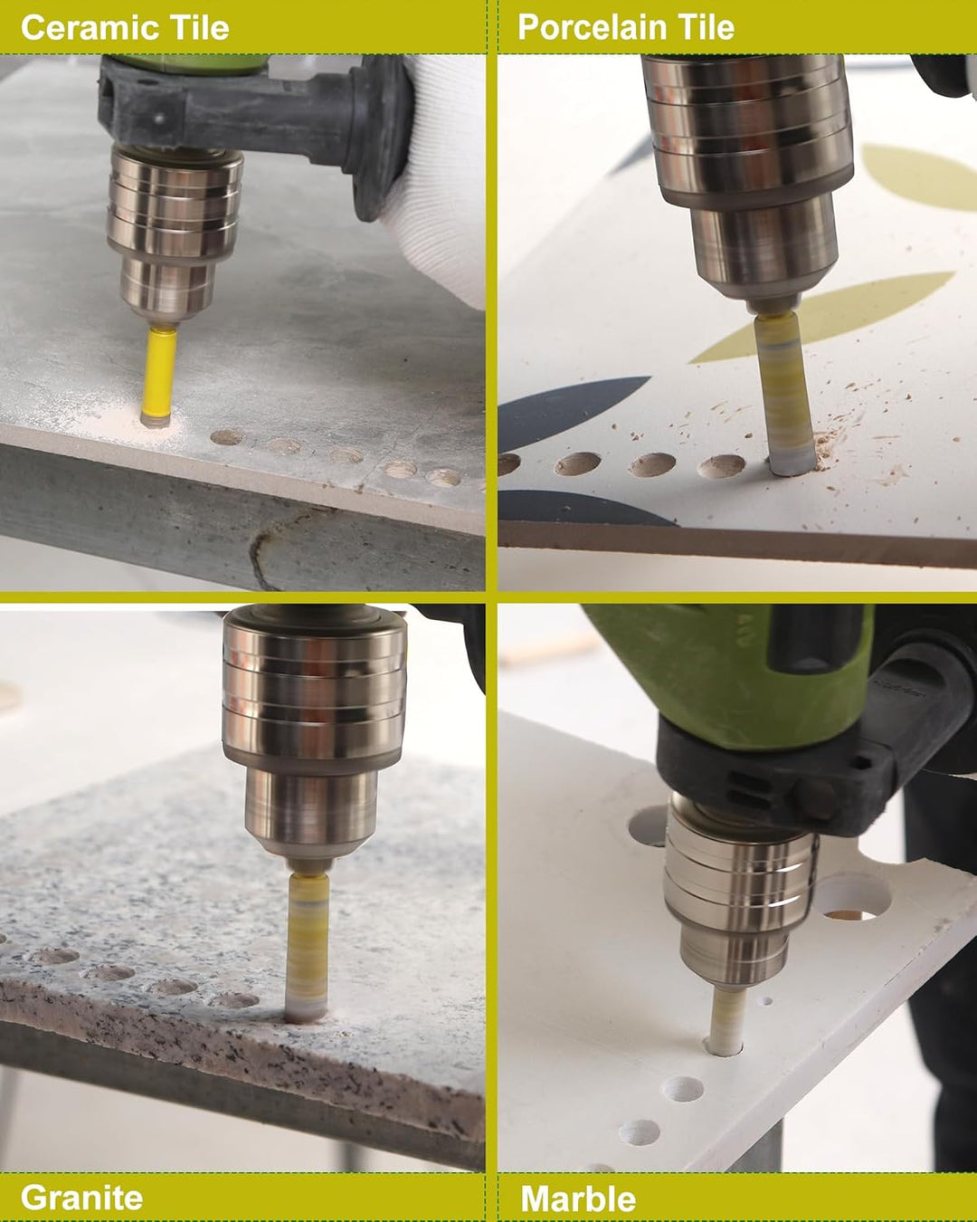 Trocken Diamant Bohrkrone 5 Stücke 10mm Fliesenbohrer mit Schnellwechsel Sechskant Schaft für Marmor