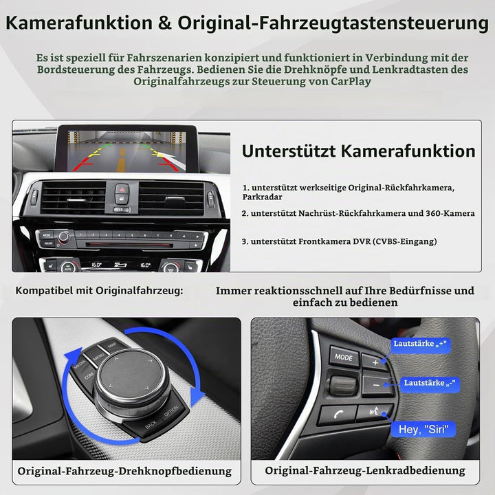 Road Top Wireless Carplay Android Auto für BMW 1 2 3 4 5 6 7 M3 M4 M5 X1 X2 X3 X4 X5 X6 2017-2020 Ja