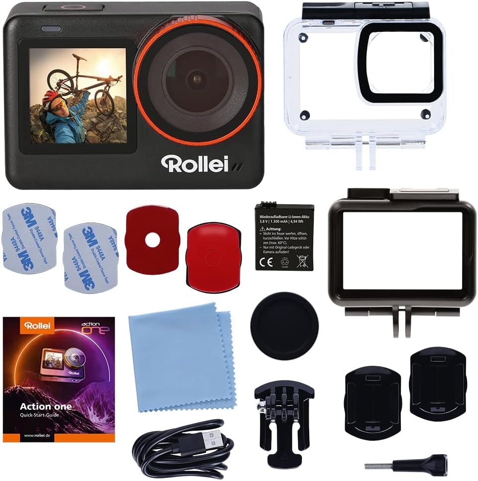 Rollei Actioncam one - Die Neue 4K Action-Cam mit 60FPS, 5 Meter Wasserdicht, ohne Gehäuse, 30 Meter