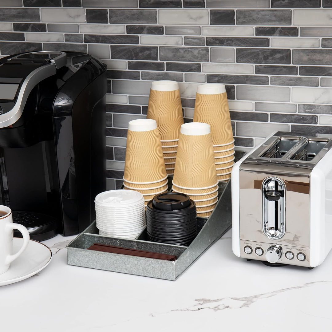 Mind Reader Kaffee-Gewürz-Organizer mit 7 Fächern, 1 Stück, silberfarben, Silber