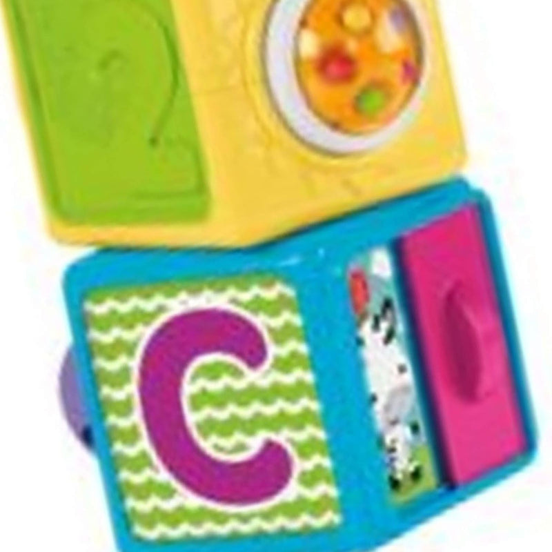 Fisher-Price Stacking Action Blocks - Spielwürfel mit Buchstaben, Zahlen, Guck-Guck-Spass und lustig