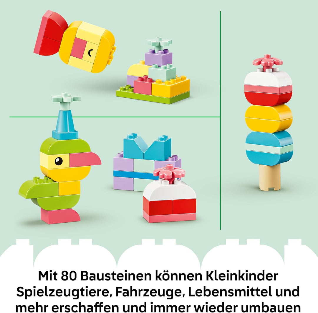 LEGO DUPLO Classic Bunte Kreativbox - Lernspielzeug zur Förderung der Feinmotorik für Kleinkinder -