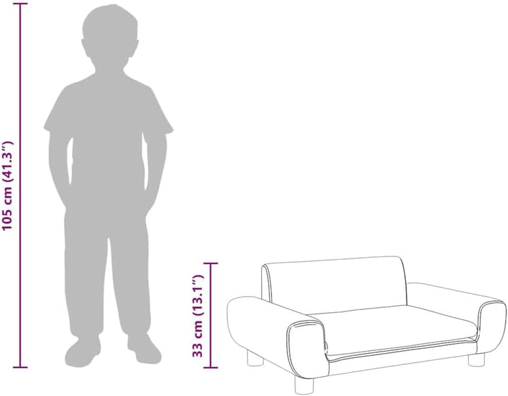vidaXL Kindersofa, Couch für Kinder, Kindercouch mit runden Kanten, Kindersessel Minisofa Polstersof