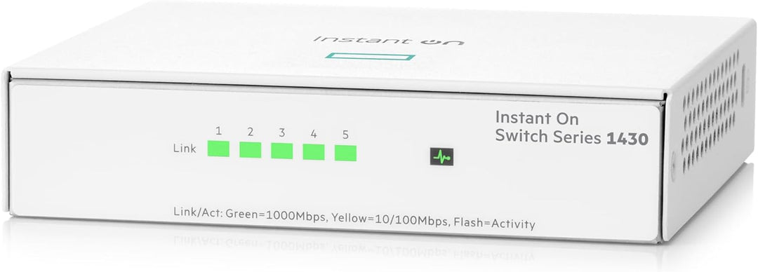 Aruba Instant On 1430 5-Port Gb Unmanaged Layer-2-Ethernet-Switch | 5x 1G | Lüfterlos | EU-Kabel (R8