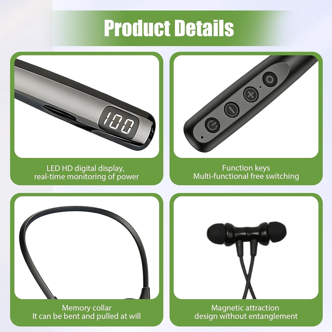 Bluetooth 5.3 Nackenbügel Kopfhörer Sport Bluetooth Kopfhörer 30Std Akku | 3D Surround, Magnet Ohrhö