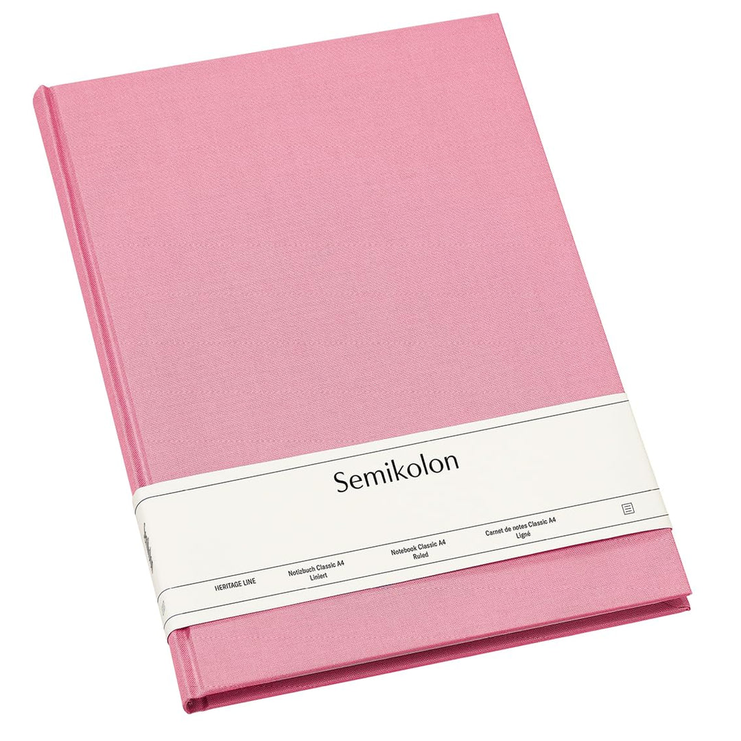 Semikolon 364080 Notizbuch Classic A4 liniert - 176 Seiten, cremeweisses Papier - Lesezeichen - flam