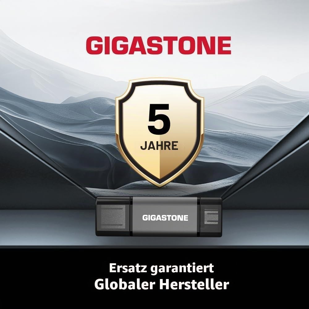GIGASTONE 64GB USB-Flash-Laufwerk (5 Stück) Z40 USB 3.2 Gen 1, Typ-A &amp; Typ-C, Highspeed, Design mit
