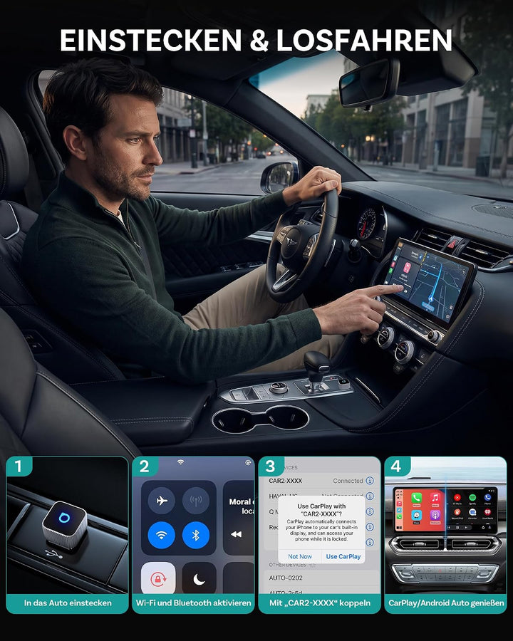 OTTOCAST MINI 3.0 Slim 2026 Upgrade Wireless CarPlay &amp; Android Auto Adapter