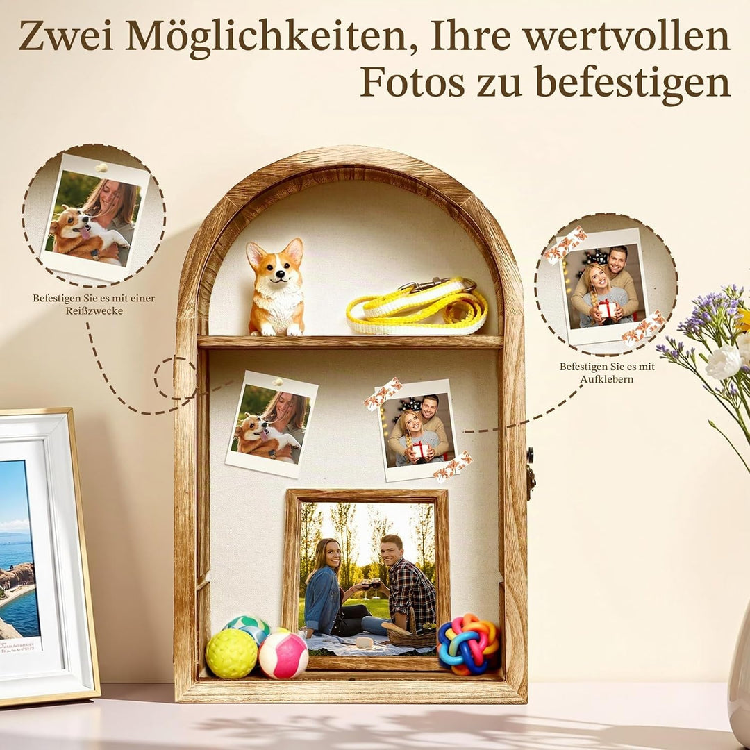 Dremisland 3D Bilderrahmen zum Befüllen Blumen Grosse Schattenbox Vitrine Rahmen mit Flügeltür Bilde