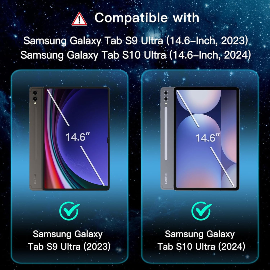 JETech Schutzfolie für Samsung Galaxy Tab S10 Ultra/Tab S9 Ultra 14,6 Zoll mit Einfaches Installatio