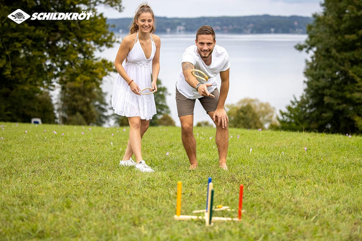 Schildkröt Ring Toss Ringwurfspiel, Set zum Zusammenschrauben aus zertifiziertem FSC Holz, 1 Wurfkre