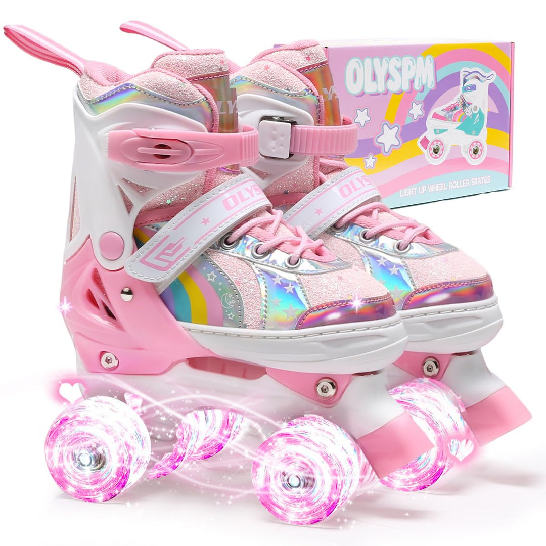 Rollschuhe Kinder Rollschuhe Verstellbar Rollschuhe Damen,LED Rollschuhe und 4 Grössen verstellbar,R
