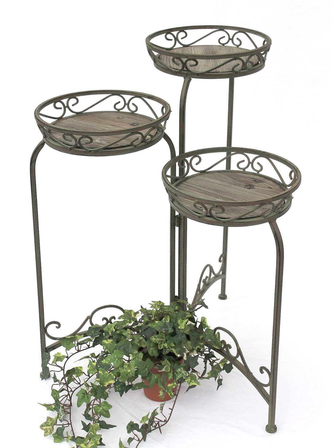 DanDiBo Blumentreppe Metall Rund 72 cm Blumenständer mit 3 Körbe 11136 Blumenständer Blumensäule Pfl