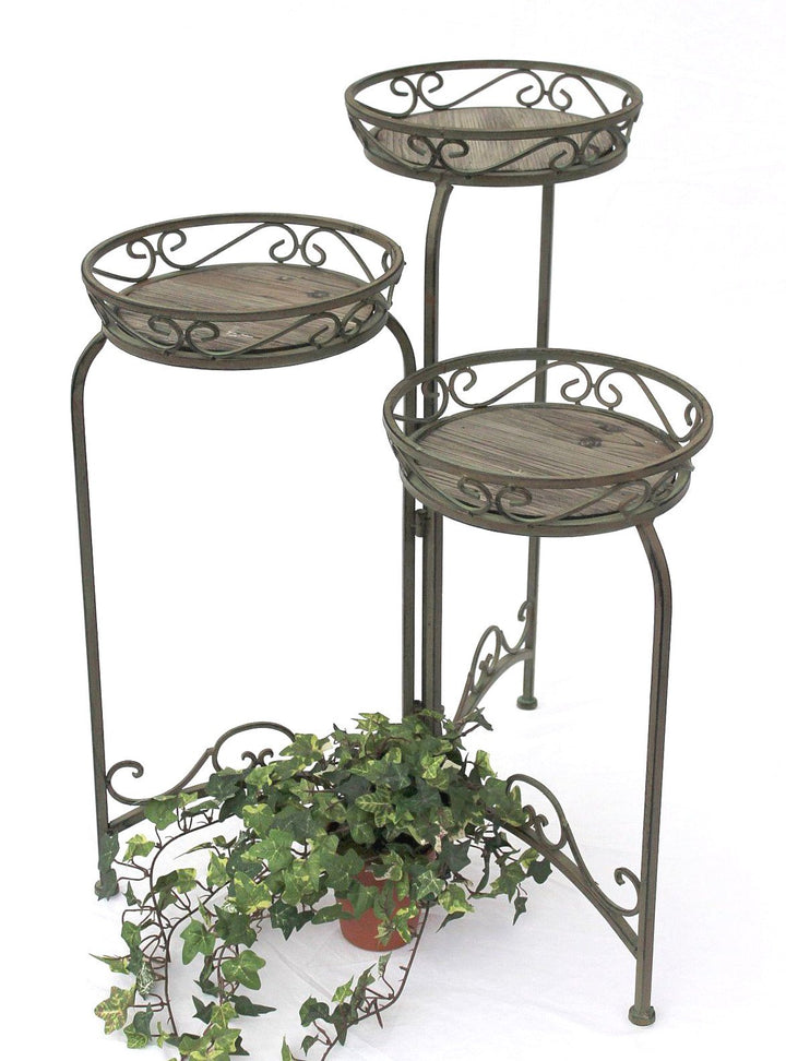 DanDiBo Blumentreppe Metall Rund 72 cm Blumenständer mit 3 Körbe 11136 Blumenständer Blumensäule Pfl