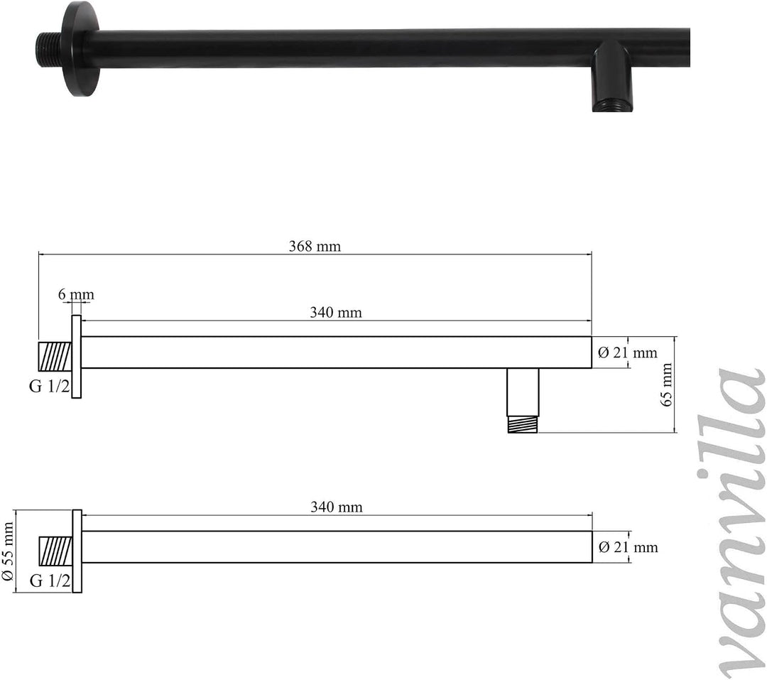 vanvilla Duschsystem mit Unterputz Duscharmatur von Hansgrohe Einhebelmischer und vanvilla Regendusc