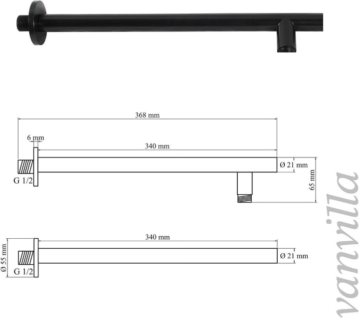 vanvilla Duschsystem mit Unterputz Duscharmatur von Hansgrohe Einhebelmischer und vanvilla Regendusc
