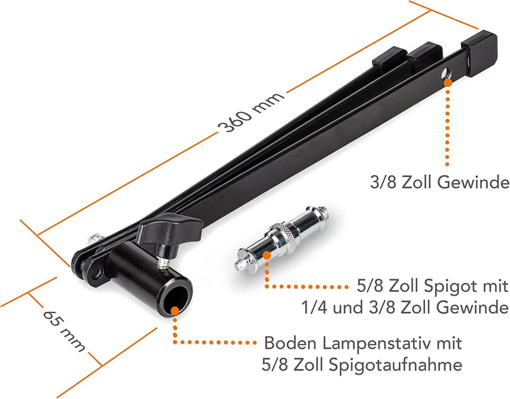 Walimex pro Bodenstativ Lampenstativ 15cm - Kompaktes leichtes Boden Lampen und Lichtstativ Tischsta