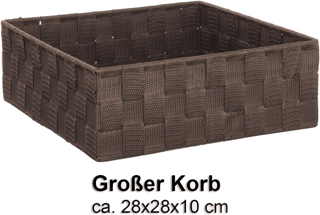 Brandsseller 4er Set Aufbewahrungsboxen - 28x28x10 cm, 26x13x9 cm, 13x13x9 cm (2x) – eckige Regalkör