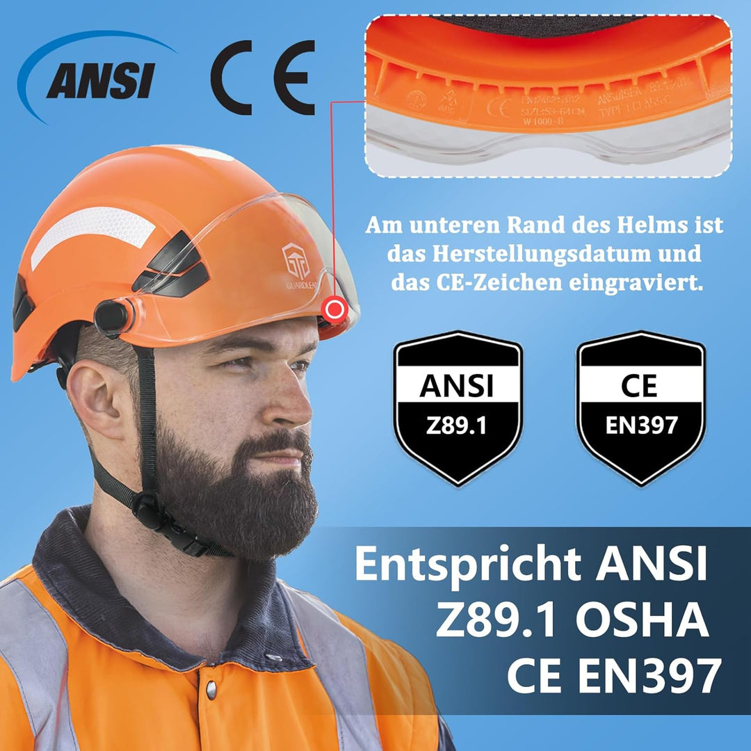 Sicherheitshelm, harter Hut für Damen und Herren, ANSI Z89.1 zugelassene Hardhats ideal für Industri