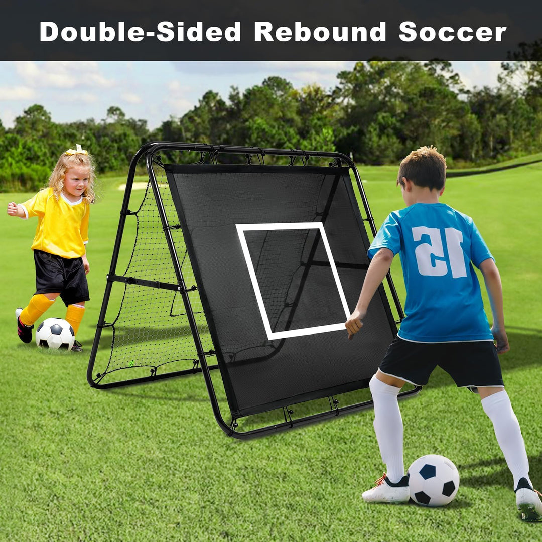 BAGAIL Doppelseitiges Rebounder-Netz, Fussballnetze, verstellbare Winkel, anpassbare Struktur, Rebou