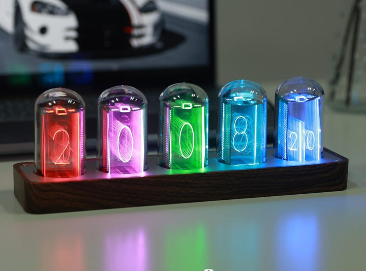 ClocTeck Nixie Röhrenuhr mit WLAN-Synchronisation, Alarm & Timer, 12/24H Display, keine Montage erfo
