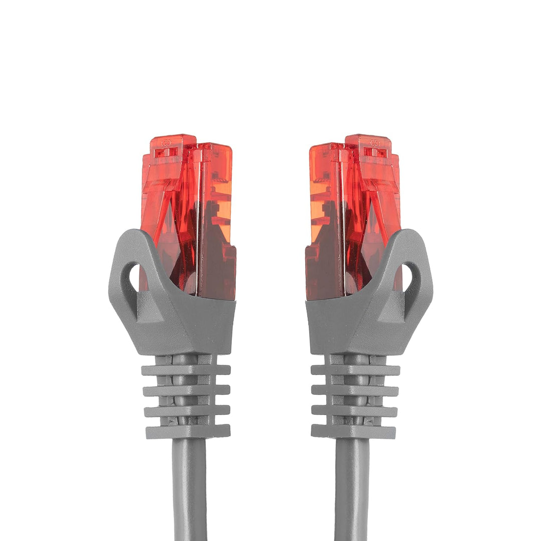 BIGtec - 5 Stück - 50m Gigabit Netzwerkkabel Patchkabel Ethernet LAN DSL Patch Kabel grau (2x RJ-45