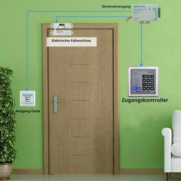 YAVIS Full Set RFID Türzugangskontrolle, System + elektrische Bolzenverriegelung + 110-240 V AC 12 V