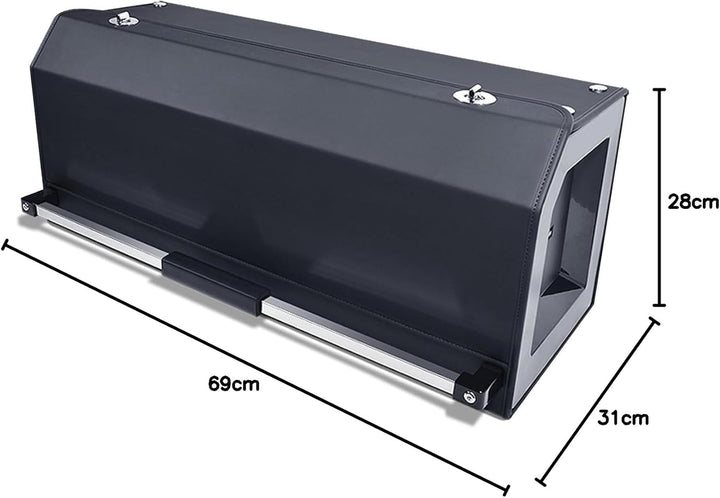 61L Premium Leder Auto Kofferraum Organizer mit Deckel - Vordertür-Design, Stabile Griffen, Multifun