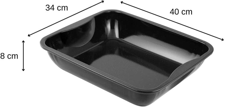 Zenker XXL Bräter Emaille (40 x 8 x 34 cm) SPECIAL COOKING, rechteckige Ofenform mit Emaille-Versieg